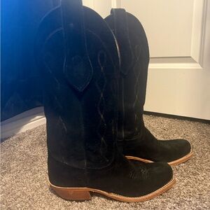 Black Suede Cowboy Boots